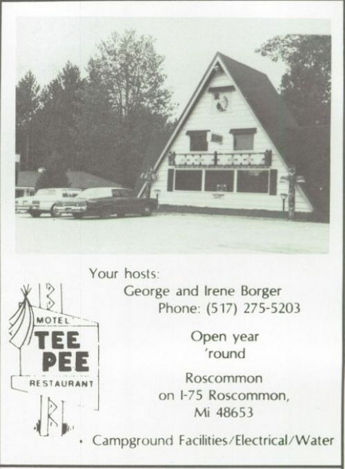 Travelers Motel & Tee Pee Restaurant (Tee Pee Motel) - 1984 Yearbook Ad (newer photo)